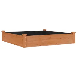 Berkfield Garden Raised Bed with Liner Brown 120x120x25 cm Solid Wood Fir