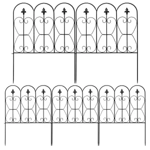 Costway 5 Panels Steel Decorative Garden Fence Folding Wire Patio Fences