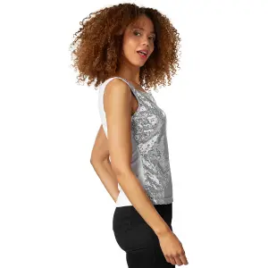 Sleeveless Sequin Top - women's - silver S