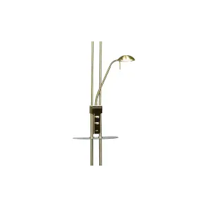 Luminosa Alari LED Floor Lamp USB Antique Brass