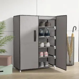 Berkfield Shoe Cabinet Grey 60x28x90 cm Fabric