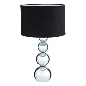 Interiors by Premier Cameo Touch Black Fabric Shade Table Lamp