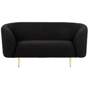 2 Seater Boucle Sofa Black LOEN