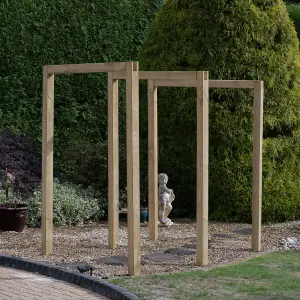 Forest Garden Sleeper European softwood Arch (H) 240cm x (W) 160cm Set of 3