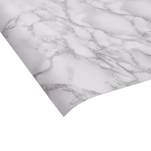 Marble Effect PVC Self Adhesive Wallpaper Roll Peel and Stick Waterproof Floor Covering Paper 6m² Coverage