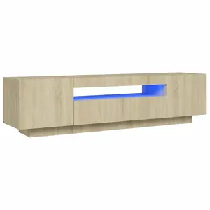 vidaXL TV Cabinet with LED Lights Sonoma Oak 160x35x40 cm