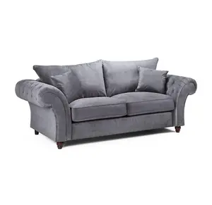 Windsor 3 Seater Sofa in Soft Grey Linen