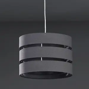 Trio Dark grey Pendant Light shade (D)35cm