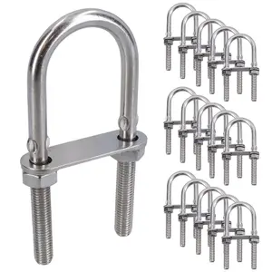 M12 50mm x 140mm U-Bolt / N-Bolt Stainless Steel Marine Grade Boat Trailer 16 Pack