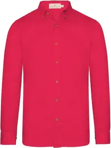 House Of Bruar Men's Sulphur Washed Cotton Shirt - Red