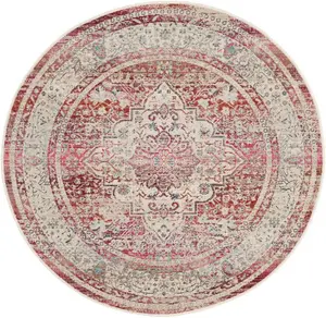 Red Ivory Rug, Bordered Floral Rug, Traditional Stain-Resistant Rug, Persian Rug for Bedroom, Dining Room-269cm X 361cm