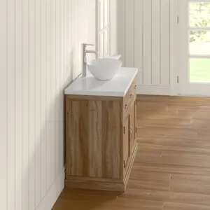 Nya 1000mm Single Bathroom Vanity with Vessel Ceramic Basin White