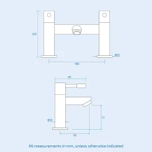 Nes Home Marc Mono Bath Filler and Basin Tap with Waste