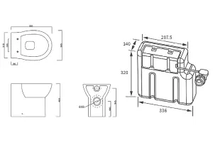 Aquarius QualEco Back To Wall Rimless Toilet with Soft Close Seat and Concealed Cistern - Matt Black