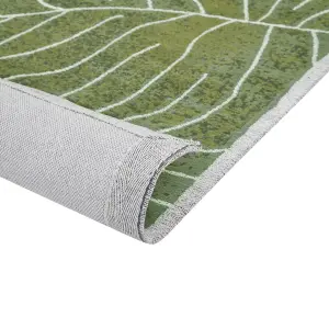 Cotton Area Rug Monstera Leaf Pattern 200 x 300 cm Green SARMIN