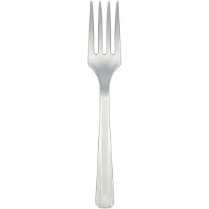 Amscan Plastic Disposable Forks (Pack Of 20) Silver (One Size)