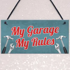 Red Ocean Garage Sign Man Cave Sign Shed Door Wall Hanging Plaque Gifts For Dad Grandad