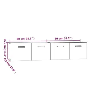 Berkfield Wall Cabinets 2 pcs Grey Sonoma 80x35x36.5 cm Engineered Wood