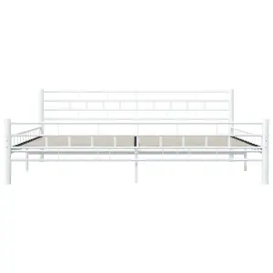 vidaXL 285300  Bed Frame White Metal 180x200 cm Super King