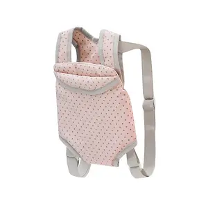 Teamson Kids Polka Dot Princess Baby Doll Carrier & Car Seat Set, Pink/Grey