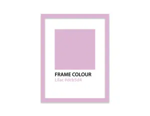 A5 Lilac Picture Frame With Mount for A6 (10.5 x 14.8cm - 4.1 x 5.8in) Poster, Photo, Artwork, or Print.