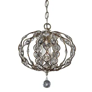 Luminosa Leila 1 Light Ceiling Pendant Polished Silver, E27