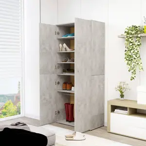 Berkfield Shoe Cabinet Concrete Grey 80x39x178 cm Engineered Wood