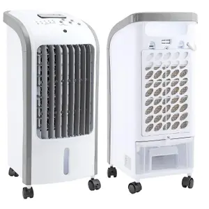 80W Portable Evaporative Air Cooler with Remote Control - 4 Litre Water Tank- 3 Fan Speeds - 7.5 Hour Timer - 2 Ice Boxes