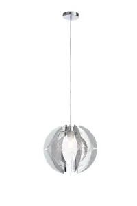 GoodHome Bastberg Transparent Pendant ceiling light, (Dia)310mm