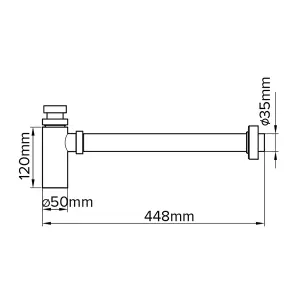 Flomasta Chrome-plated Adjustable height Bottle Basin Trap