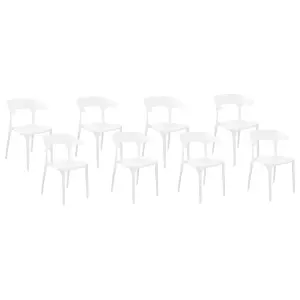 Set of 8 Dining Chairs GUBBIO White