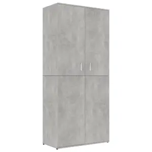 Shoe Cabinet Concrete Grey 80x39x178 cm Engineered Wood