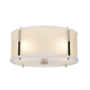 Elstead Corona Cylindrical 3 Light Pendant, White Polished Nickel