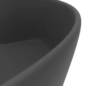 Berkfield Luxury Wash Basin with Overflow Matt Dark Grey 36x13 cm Ceramic