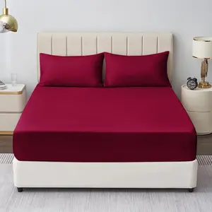 Mieasha Microfiber Plain Weave Fitted Sheet Red / Super King (6')