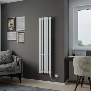 Agadon Lola Electric Designer Panel Radiator 1600 x 376 mm White - 700 W Smart Heating Element