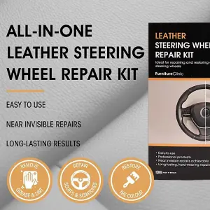 Furniture Clinic Leather Steering Wheel Repair Kit, Black