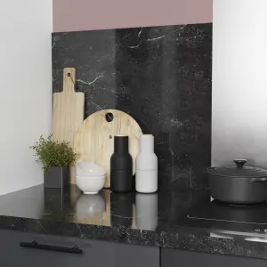 GoodHome 38mm Berberis Gloss Black Granite effect Laminate & particle board Square edge Kitchen Worktop, (L)3000mm