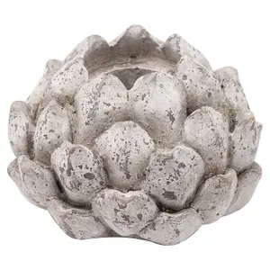 Hill Interiors Stone Effect Acorn Candle Holder Stone (12cm x 18cm)