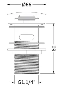 Easyclean Push Button Plug Basin Slotted Waste - Chrome