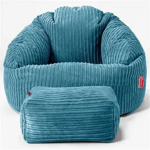 Lounge Pug Cord Bubble Armchair Bean Bag Beanbag Chair Aegean Blue