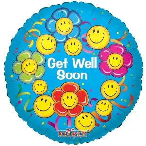 Apac Get Well Soon Foil Balloon Blue/Yellow/Pink (One Size)