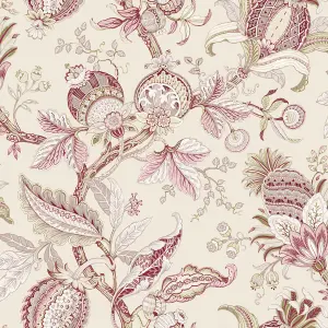 Galerie Cottage Chic Pink Botantical Floral Leaves EcoDeco Material Wallpaper Roll