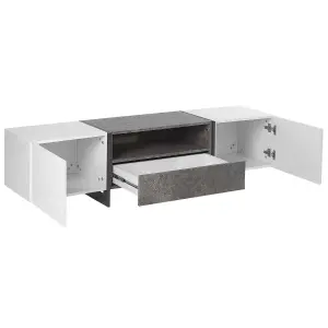 Beliani Modern TV Stand White RUSSEL