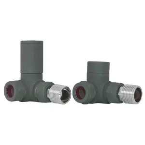 Right Radiators Manual Corner Radiator Valves 15mm Lockshield Central Heating Valve Anthracite