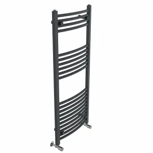 Right Radiators 1200x500 mm Curved Heated Towel Rail Radiator Bathroom Ladder Warmer Anthracite