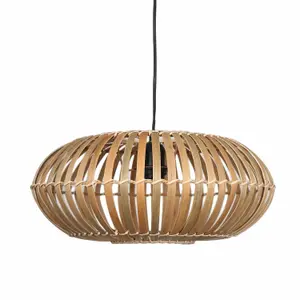 First Choice Lighting Set of 2 Loren Bamboo Natural Pendant Lightshades