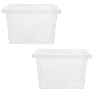 3 x 22 Litre Strong Clear Transparent Storage Containers Ideal For Clothes & Books