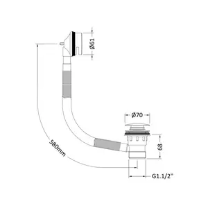 7cm Bathroom Sink Drain Waste With Overflow