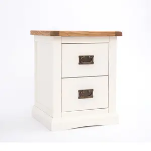 Cosenza 2 Drawer Bedside Table Brass Drop Handle